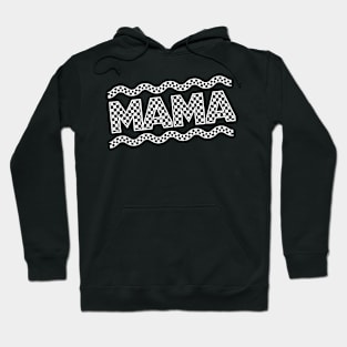 Mama Checkered Black And White Hoodie